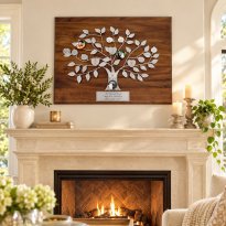 Personalized Silver Family Tree 25th Anniversary Plaque